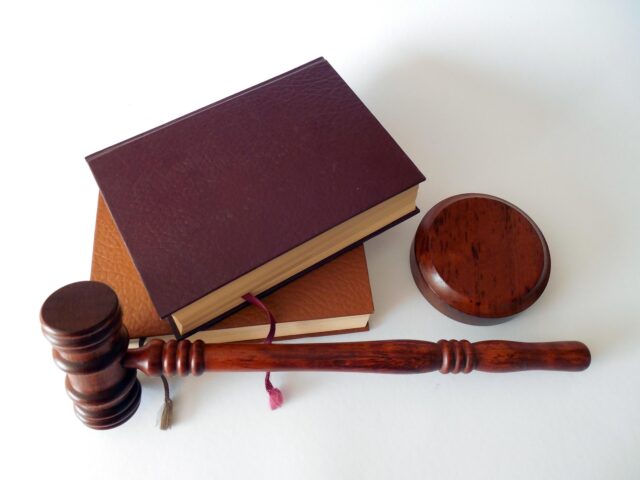 gavel next too books